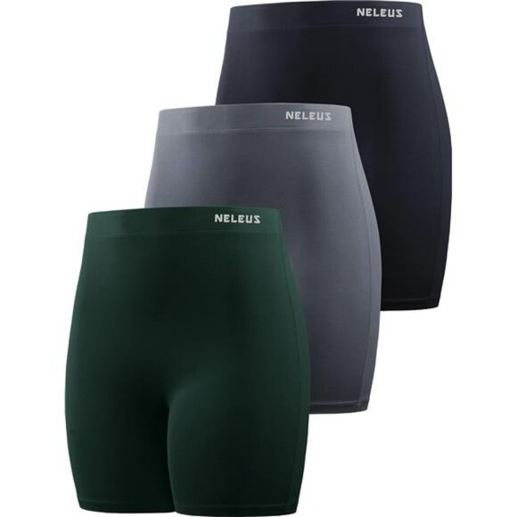 Neleus High Waist Biker Shorts 3 Pack Gym Yoga Running Workout Athletic - Picture 1 of 7